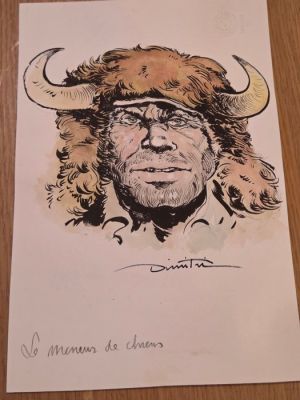 Dimitri - 1 Original colour drawing - Le meneur de chiens - 2002 | Catawiki