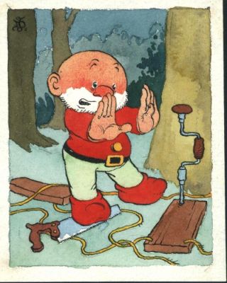 Jean Dulieu (Jan van Oort) - 1 technologie mixte - Paulus de Boskabouter - Paulus aan het klussen - 1962 | Catawiki