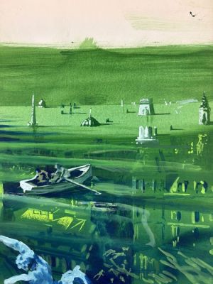 Thole, Karel; J. G. Ballard - 1 Original colour drawing - Deserto d’Acqua | Catawiki