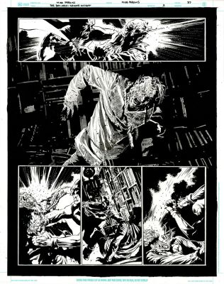 The Bat-Man: Second Knight #3 p.37 - Bat-Man Beats Scarecrow to a Pulp! | Comic Book Art Gallery