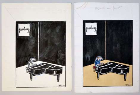 PETILLON René  - Hommage Ã  Gainsbourg  - Illustration originale publiée Ã [...] | Vermot et Associés