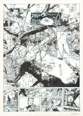 Marc N’guessan | Planche originale n°1 accompagnée de sa première étape - Secret - Petit d’homme | Daniel Maghen