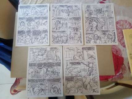 Mitton, Jean-Yves | lot of 5 original plates, draft (15 to 19)  - Messalina volume 5 | Catawiki