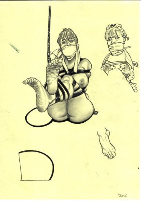 Saudelli, Franco - 1 Original colour page - Bondage - "Femmine alla corda..." - 1990 | Catawiki