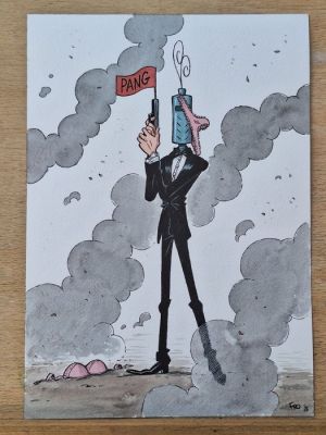 Frodo De Decker - 1 Original colour drawing - De Ridder - De Ridder als James Bond | Catawiki