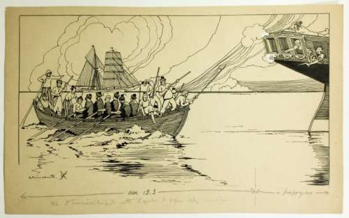 Biscaretti Di Ruffia | illustration "Romanzo di un Negriero"  - (1945) | Catawiki