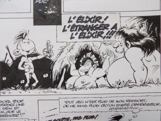 Seron - 1 Original page - De Mini-Vrouwtjes - Le Petites Femmes - A La Recherche dus sein Grele - [pagina 38] - 2006 | Catawiki