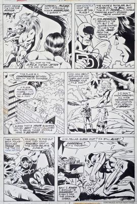 Tavola originale Bob Brown Daredevil # 143 pg. 7 | Venere Comic Art