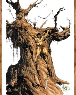 Goodman, Raul - Conan le Barbare : Lié à l‘Arbre Ancien - Hand Signed Original Marker Pen Artwork