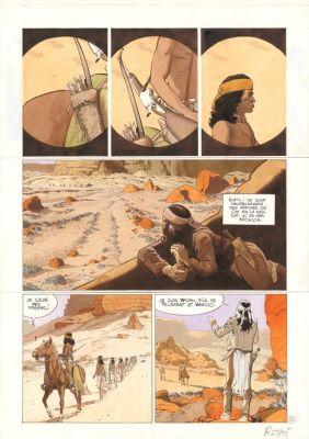 Christian Rossi | Planche originale n° 16, rustine en case n°4 - Comanche Trail | Daniel Maghen