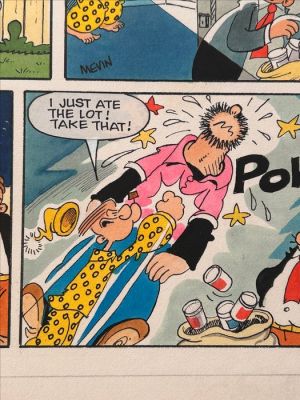 Mevin, Bill - 1 Original page - Popeye - The Spinach Burglars - 1982
