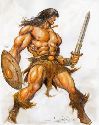 Aaron Lopresti | CONAN Watercolor Sketch | Aaron Lopresti