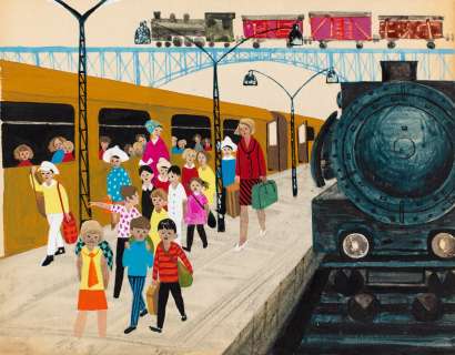 Hanna Czajkowska (1917 - 1991) | Hanna Czajkowska | Stacja, ilustracja do "Płomyczka" | Desa Unicum