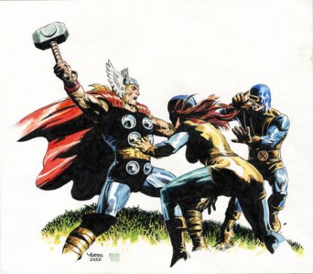Yeates, Tom - THOR VS. X-MEN Illustration | ComicConnect