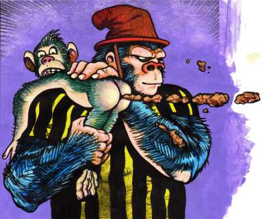 Simon Bisley - Andy Brown – Salty Dogs Card art – Paint – Butt Gun