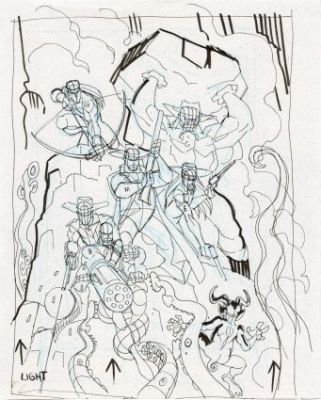 Adams, Arthur - BLACK GUNS PORTFOLIO Preliminary Art | ComicConnect