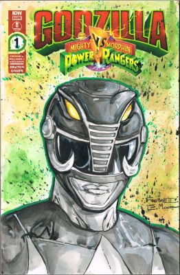 Freddie E. Williams II | Black RangerWatercolor SketchLimited Ed. Godzilla vs Power RangersBlank | Freddie E. Williams II