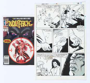 Wolf Pack 8 (1989) original pg 20 artwork by Ron Wilson: pencils, Chris Ivy: inks | Comic Book Auctions ltd