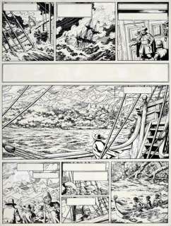De Moor, Bob (1925-1992) | Planche 25 de l’album "Cap sur l’Or" paru en 1982 chez Casterman. Encre de Chine... | Coutau Bégarie
