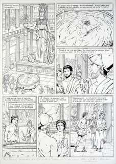 JAILLOUX, Marc (1973) - ORION. Tome 4. LES ORACLES. Encre de Chine pour la planche 45 de cette aventure éditée...