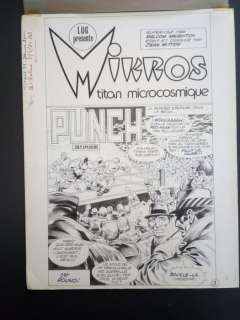 Mitton, Jean-Yves - Original plate, title page (p.1) + colour tracing paper layer  - Mikros issue 38  - (1985)