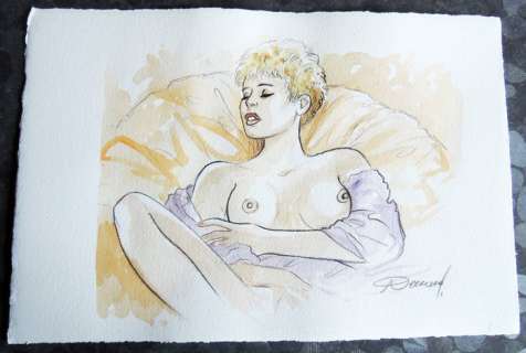 Renaud | original watercolour drawing  - Jessica Blandy | Catawiki
