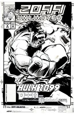 Kyle Baker - 2099 Unlimited #6 Cover (Hulk 2099 Busting Right Through the Cover!) 1994