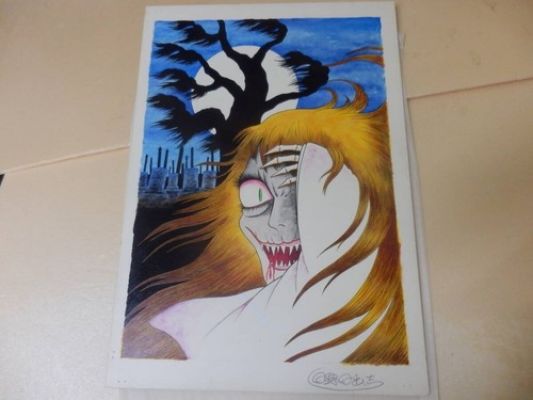 Cover Original Manga Drawings Manuscripts Horror Comic Art Hideshi HINO Signed | eBay Europe (Buy It Now)