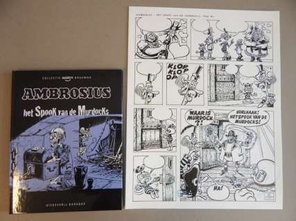 Brugman, Gideon | Originele pagina (p.30)  - Ambrosius  - Het Spook van de Murdocks + Luxe album & Ex-libris  - hc met linnen rug  - (1972/2014) | Catawiki