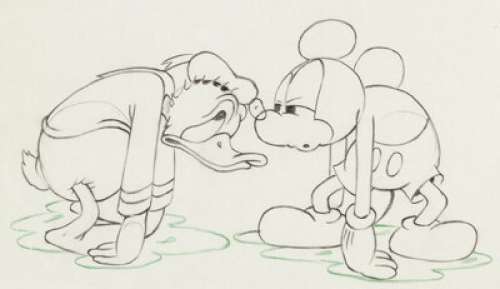 Mickey’s Trailer Mickey Mouse and Donald Duck Production Drawing (Walt Disney, 1938). Mickey and Donald have - | Heritage