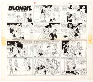 Jim Raymond (as Chic Young) Blondie Sunday Comic Strip Original Art dated 1-29-61 (King Features Syndicate, - | Heritage