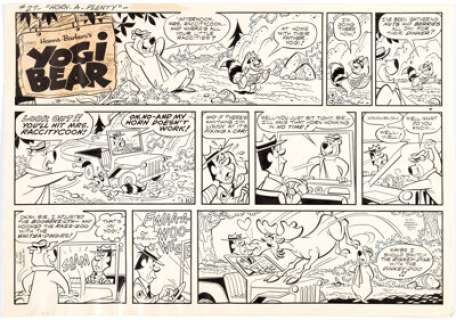 Gene Hazelton Yogi Bear Sunday Comic Strip Original Art dated 1-10-71 (McNaught Syndicate, 1971). Yogi Bear - | Heritage