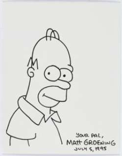 Matt Groening - Homer Simpson Illustration Original Art  (1995).... | Heritage