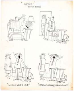 Dick Cavalli Encore! Comic Strip Original Art dated 8-31-53 (No Publisher, 1953). Eight panels in ink on two -