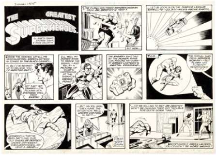 George Tuska and Vince Colletta World’s Greatest Superheroes Sunday Comic Strip Original Art dated 10-15-78 - | Heritage