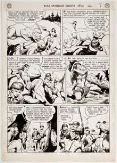 Fred Ray Star Spangled Comics #110 Story Page 7 Original Art (DC, 1950). Tomahawk navigates the party around a - | Heritage