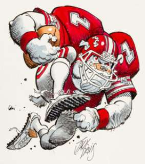 Jack Davis Mississippi State University Bulldogs College Football Illustration Original Art (Hot Shots, c. - | Heritage