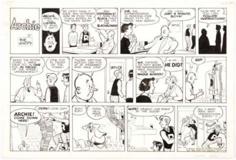 Bob Montana Archie Sunday Comic Strip Original Art dated 6-13-54 (McClure Newspaper Syndicate, 1954).... | Heritage