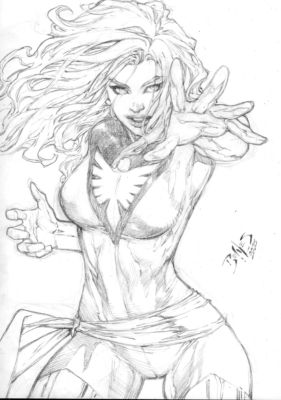 Ed Benes | Jean Grey - 09"x12" Pencil | Ed Benes