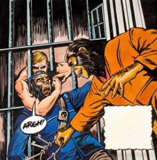 Planet of the Apes LP #8147 Collection Back Cover Illustration Original Art (Peter Pan/Power Records, 1974).... | Heritage