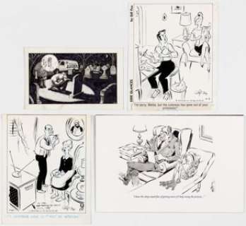 Charles Phil Bissell and Others - Editorial Comic-Strip Panels Original Art Group of 8 (c 1940s-1970s).... (Total: 8 Original Art)