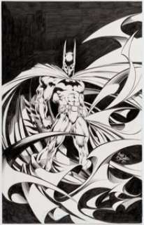 Mike Deodato Jr. - Batman Commission Illustration Original Art (c. 2000s). Stoic and fierce, the Dark Knight stands - | Heritage