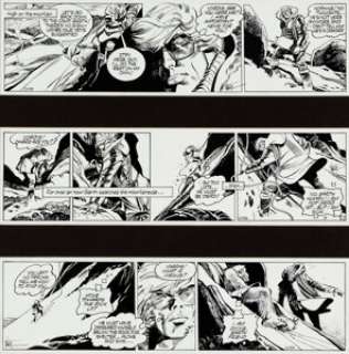 Martin Asbury Garth #193-195 Daily Comic Strips Original Art Group of 3 (Daily Mirror, c. 1980-90s)....
