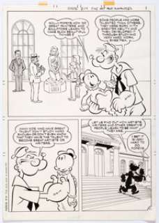 George Wildman Popeye and Fine Arts and Humanities Careers Partial Story Original Art Group of 5 (King Comics/King... (Total: 5 Original Art)