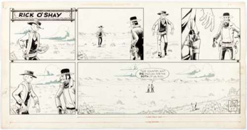 Stan Lynde Rick O‘Shay Sunday Comic Strip Original Art dated 2-7-60 (News Syndicate Co. Inc., 1960)....