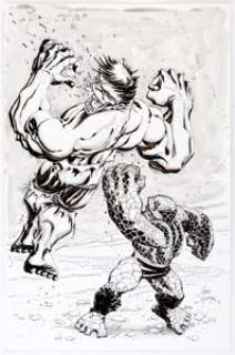 - Gary Shipman - Hulk vs. Thing Illustration Original Art (2009)....