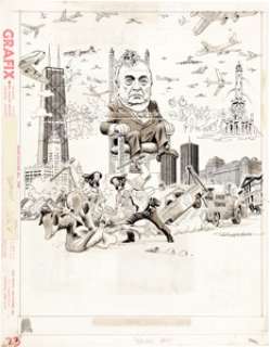 Russ Heath Cracked #110 Splash Page 23 Original Art and Signed Book Group of 2 (Major Magazines, 1973).... | Heritage