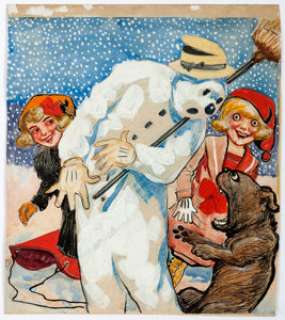 Richard F. Outcault Buster Brown Winter Illustration Original Art (c. 1910s)... | Heritage