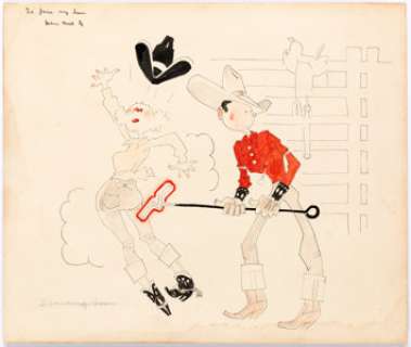 John Held, Jr., Branding Iron Original Art (1920s-30s).... | Heritage