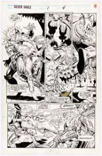  - Steven Butler and Jim Sanders III Silver Sable and the Wild Pack #1 Story Page 4 Original Art (Marvel, 1992)....